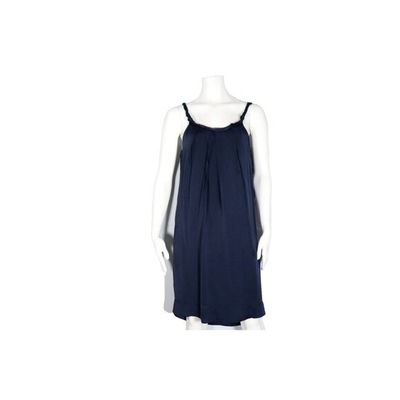 Graham & Spencer Women Small Navy Blue Silk Slip Dress Mini Knotted Strap Dress - Picture 7 of 7